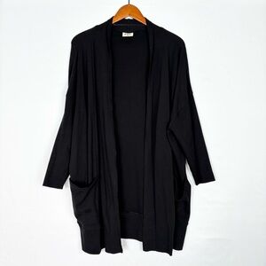 Pact Womens Airplane Wrap Cardigan Black Size M/L Open‎ Front